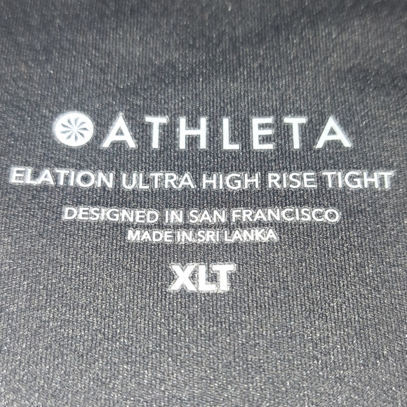 Athleta Elation Ultra High Rise Tight In Black Velvet Sz XL Tall - Picture 9 of 11